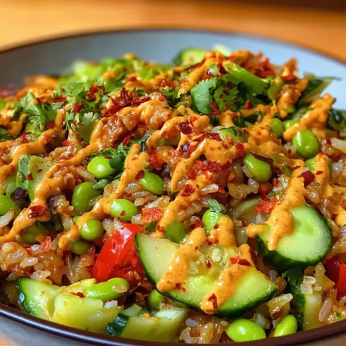 Krispy-Reis-Salat mit Erdnüssen