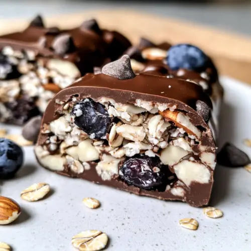 Schokoladenüberzogene Blaubeer-Hüttenkäse-Cluster