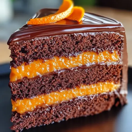 Schokoladen-Orange-Schichtkuchen mit Ganache