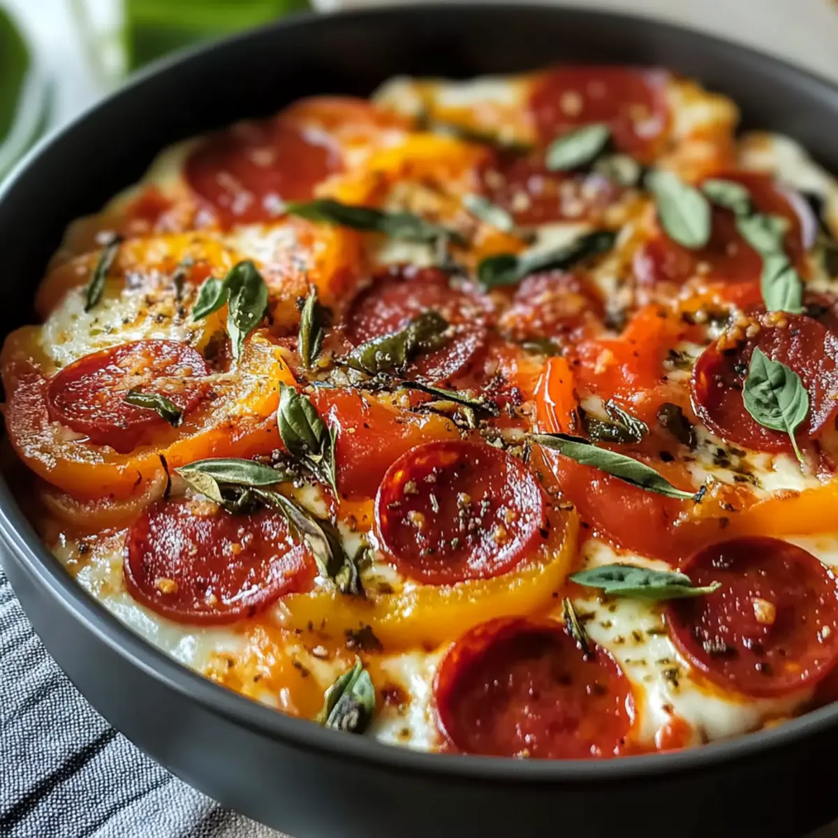 Hüttenkäse-Pizza-Schüssel