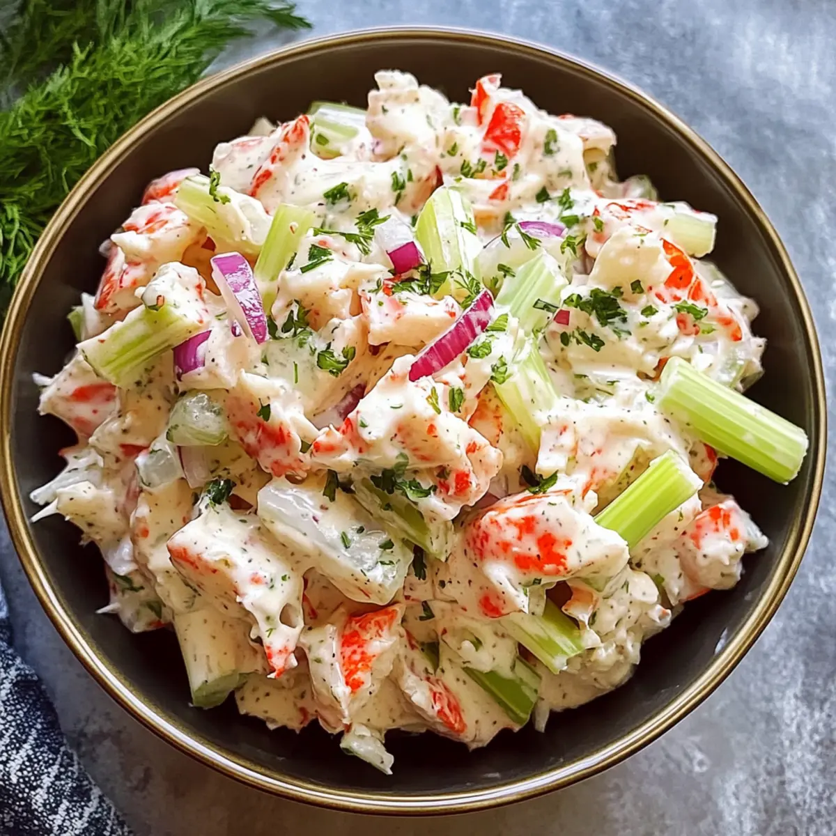 Krabbensalat Rezept Zutaten: - Krabbenfleisch - Mayonnaise - Zitronensaft - Sellerie - Zwiebel - Salz - Pfeffer - frische Kräuter Anleitung: 1. Krabbenfleisch abtropfen lassen. 2. Sellerie und Zwiebel fein hacken. 3. In einer Schüssel Krabbenfleisch, Mayonnaise, Zitronensaft, Sellerie und Zwiebel vermengen. 4. Mit Salz, Pfeffer und frischen Kräutern abschmecken. 5. Gut durchmischen und im Kühlschrank kalt stellen. 6. Mit Toast oder Salat servieren.