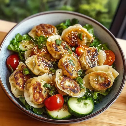 Knuspriger Teigtaschen-Salat