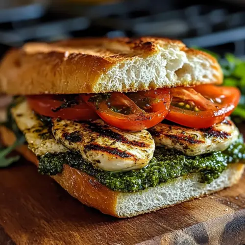 Hähnchen-Pesto-Sandwich
